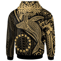 Cook Islands Hoodie Humpback Whale & Coat of Arms Gold - Polynesian Pride