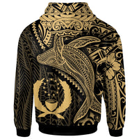 Pohnpei Hoodie Humpback Whale & Coat of Arms Gold - Polynesian Pride