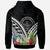 Palau Hoodie Palau Coat of Arms & Polynesian Tropical Flowers White - Polynesian Pride