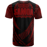 Samoa T Shirt Red Polynesian Patterns Sport Style - Polynesian Pride