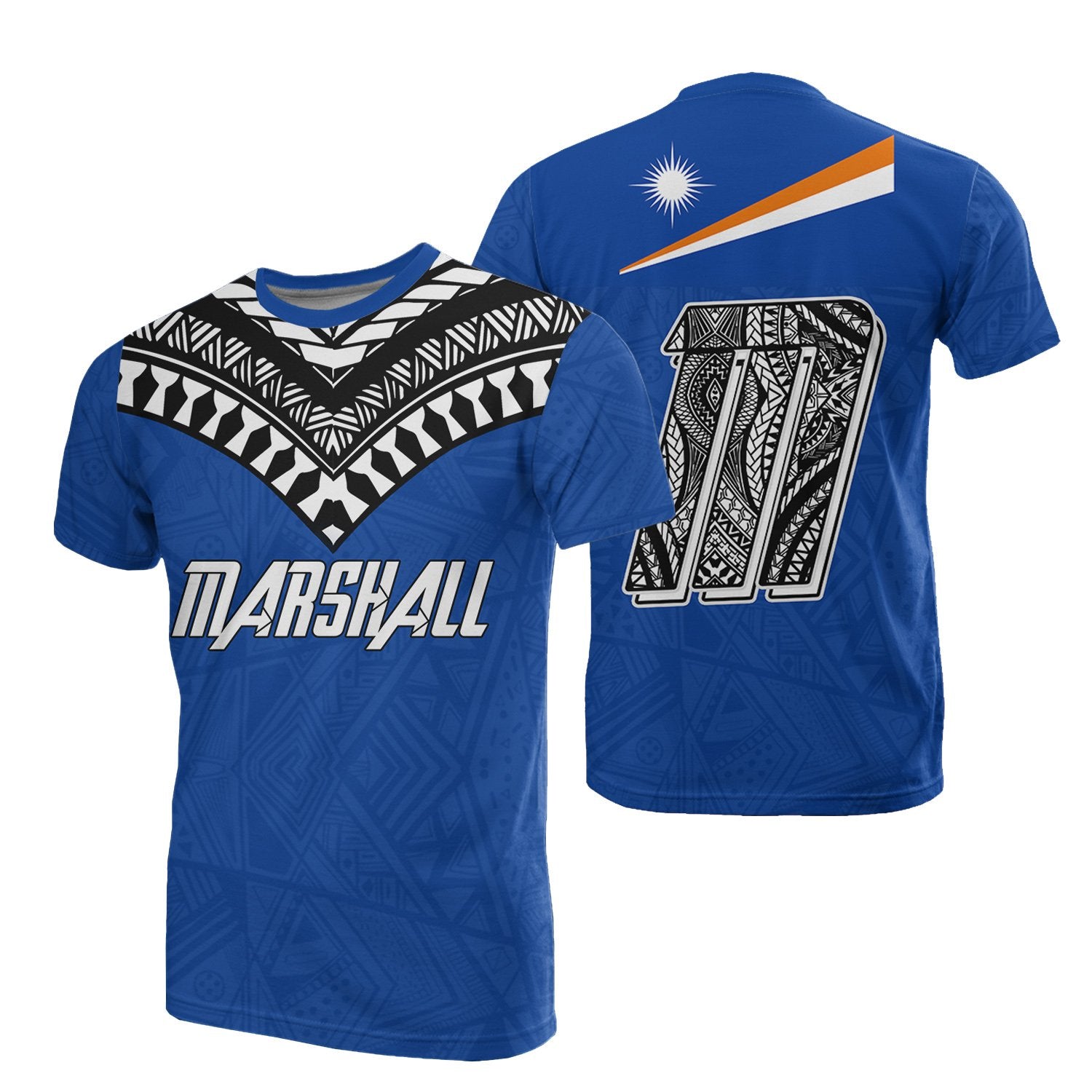 Marshall Islands All Over T Shirt Marshall Islands Flag Micronesia Style Unisex Blue - Polynesian Pride