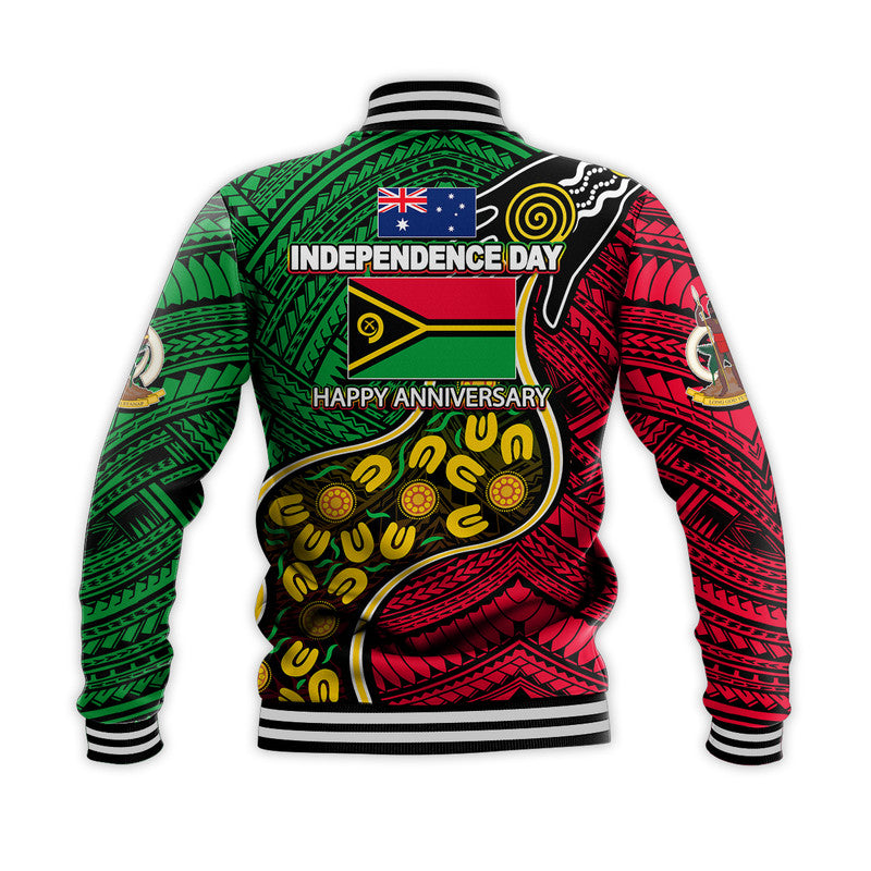 Vanuatu Mix Aboriginal Happy Independence Day Baseball Jacket LT6 Unisex Red - Polynesian Pride