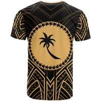 Chuuk State T Shirt Chuuk State Seal Tribal Gold Color Patterns - Polynesian Pride
