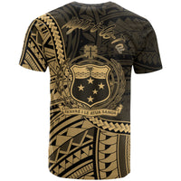 Samoa T Shirt Aiga i le Tai Polynesian Gold Patterns - Polynesian Pride