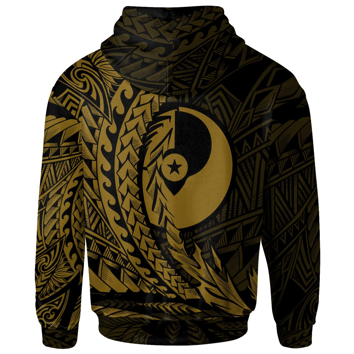 Yap State Zip Hoodie Gold Wings Style - Polynesian Pride