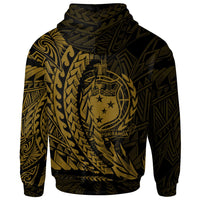 Samoa Zip Hoodie Gold Wings Style - Polynesian Pride