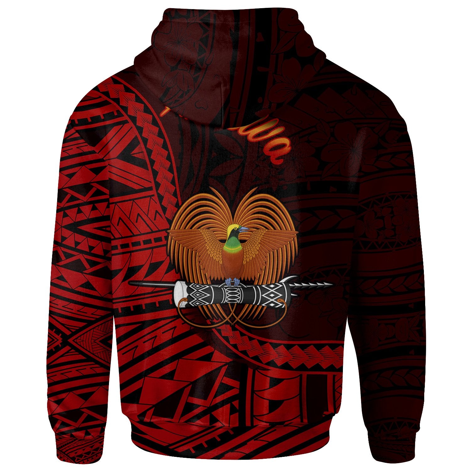 Papua New Guinea Hoodie rawa Polynesian Patterns Unisex Black - Polynesian Pride