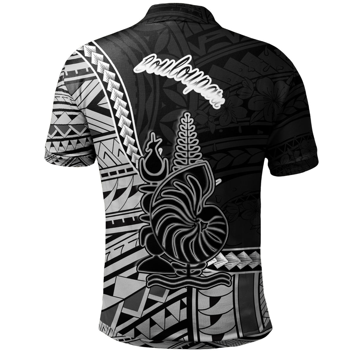 New Caledonia Islands Polo Shirt Bouloupari Seal Of Kanaky Polynesian Patterns - Polynesian Pride