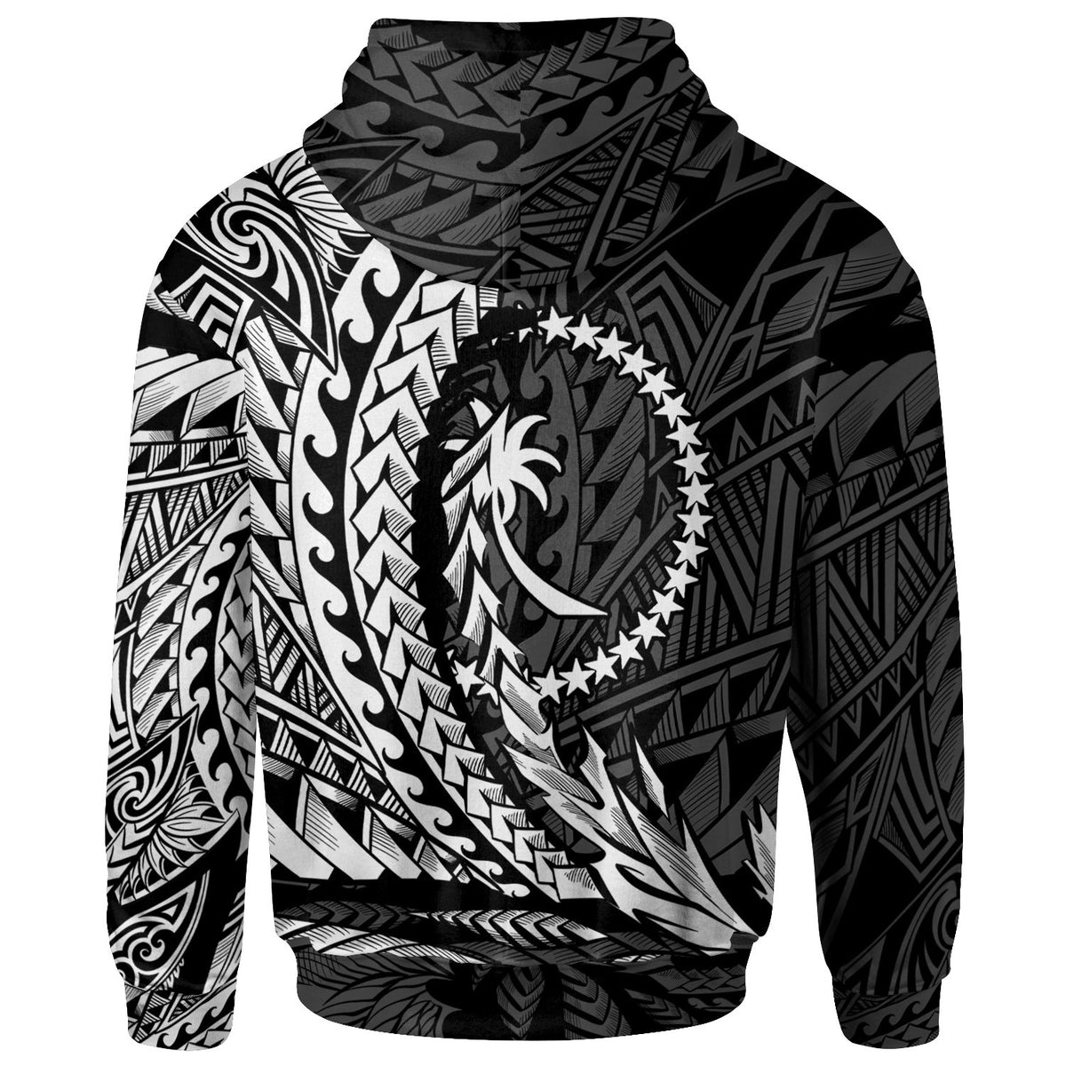 Chuuk State Hoodie White Wings Style - Polynesian Pride