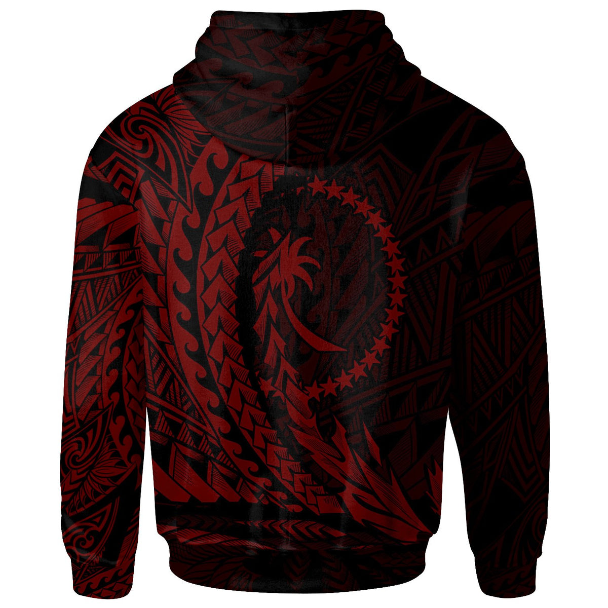 Chuuk State Zip Hoodie Red Custom Wings Style - Polynesian Pride