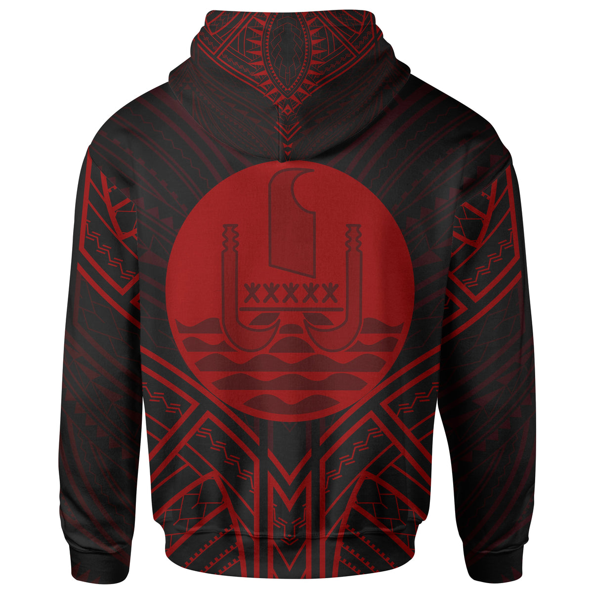 French Polynesia Hoodie French Polynesia Seal Red Tribal Patterns - Polynesian Pride