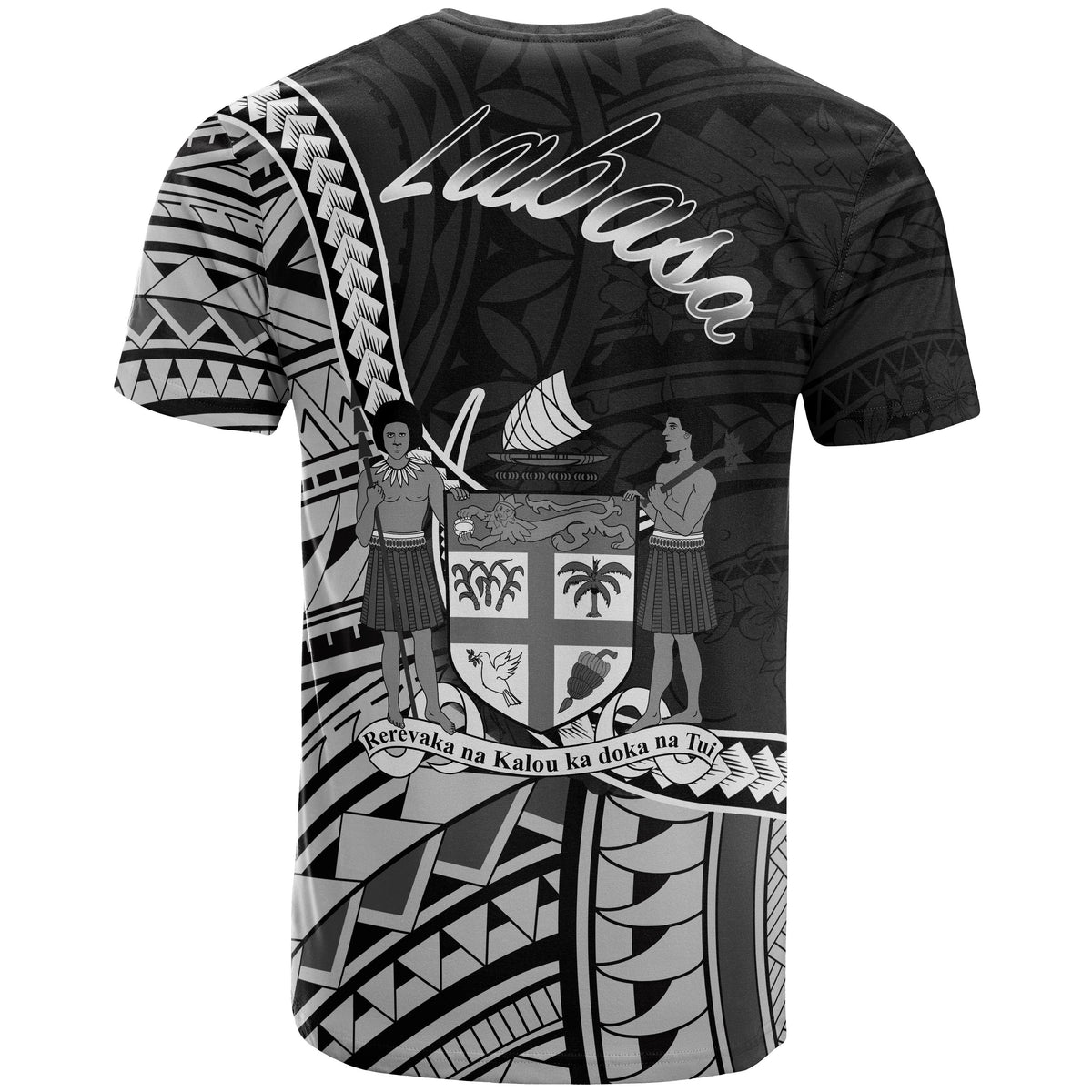 Fiji T Shirt Labasa Seal of Fiji Polynesian Patterns - Polynesian Pride