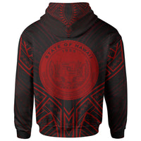 Hawaii Hoodie Seal Red Tribal Patterns - Polynesian Pride