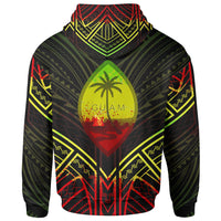 Guam Zip Hoodie Guam Seal Reggae Tribal Patterns - Polynesian Pride