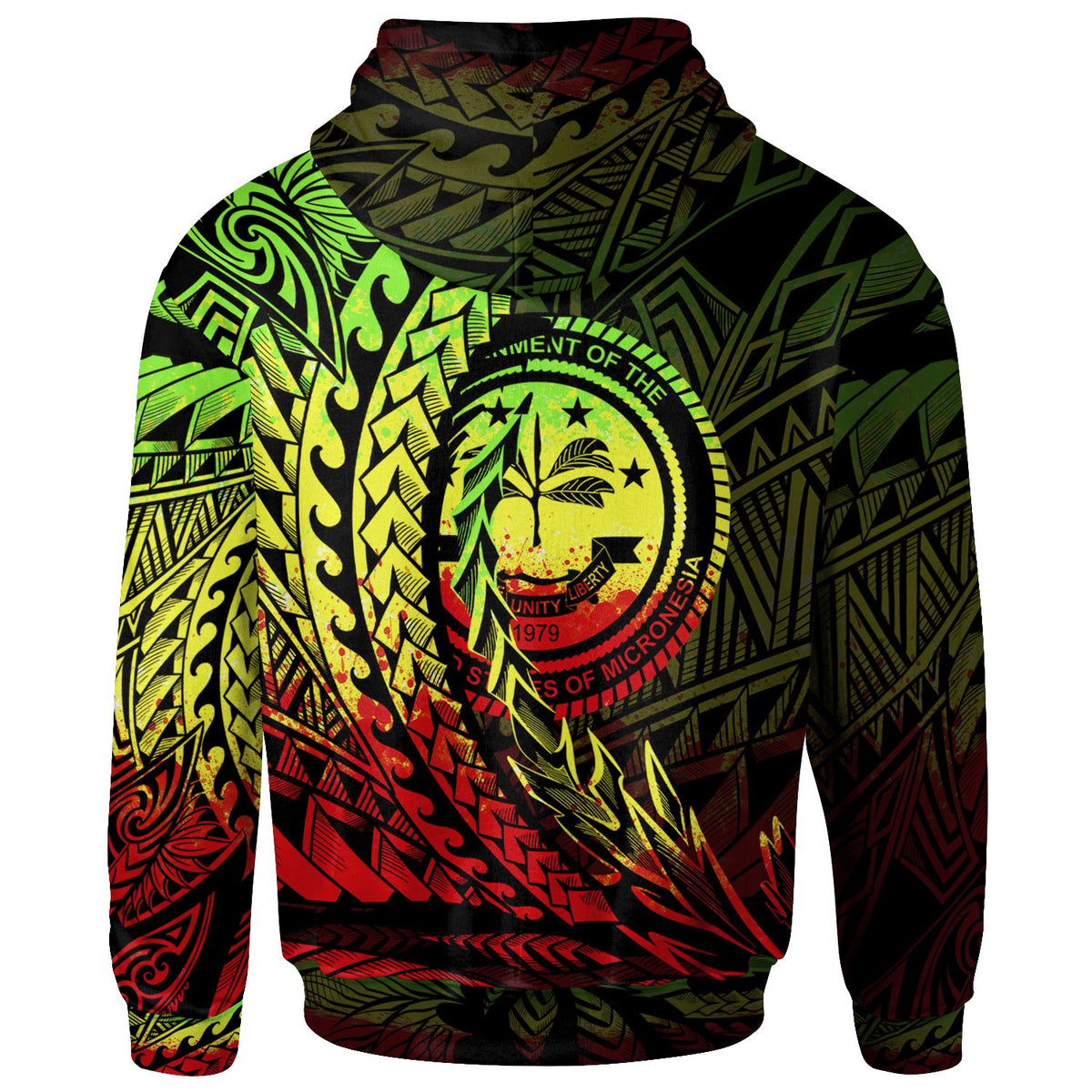 Federated States of Micronesia Zip Hoodie Reggae Wings Style - Polynesian Pride