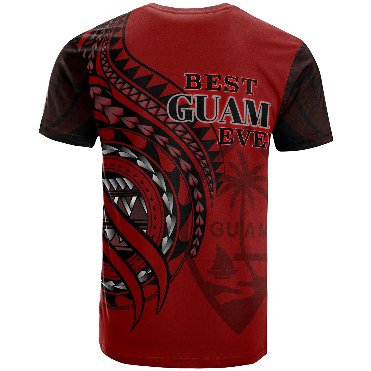 Guam T Shirt Red Color Polynesian Patterns Best Guam Ever - Polynesian Pride