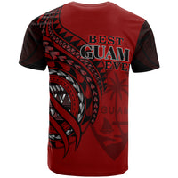 Guam T Shirt Red Color Polynesian Patterns Best Guam Ever - Polynesian Pride