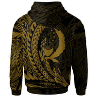 Pohnpei State Zip Hoodie Gold Custom Wings Style - Polynesian Pride