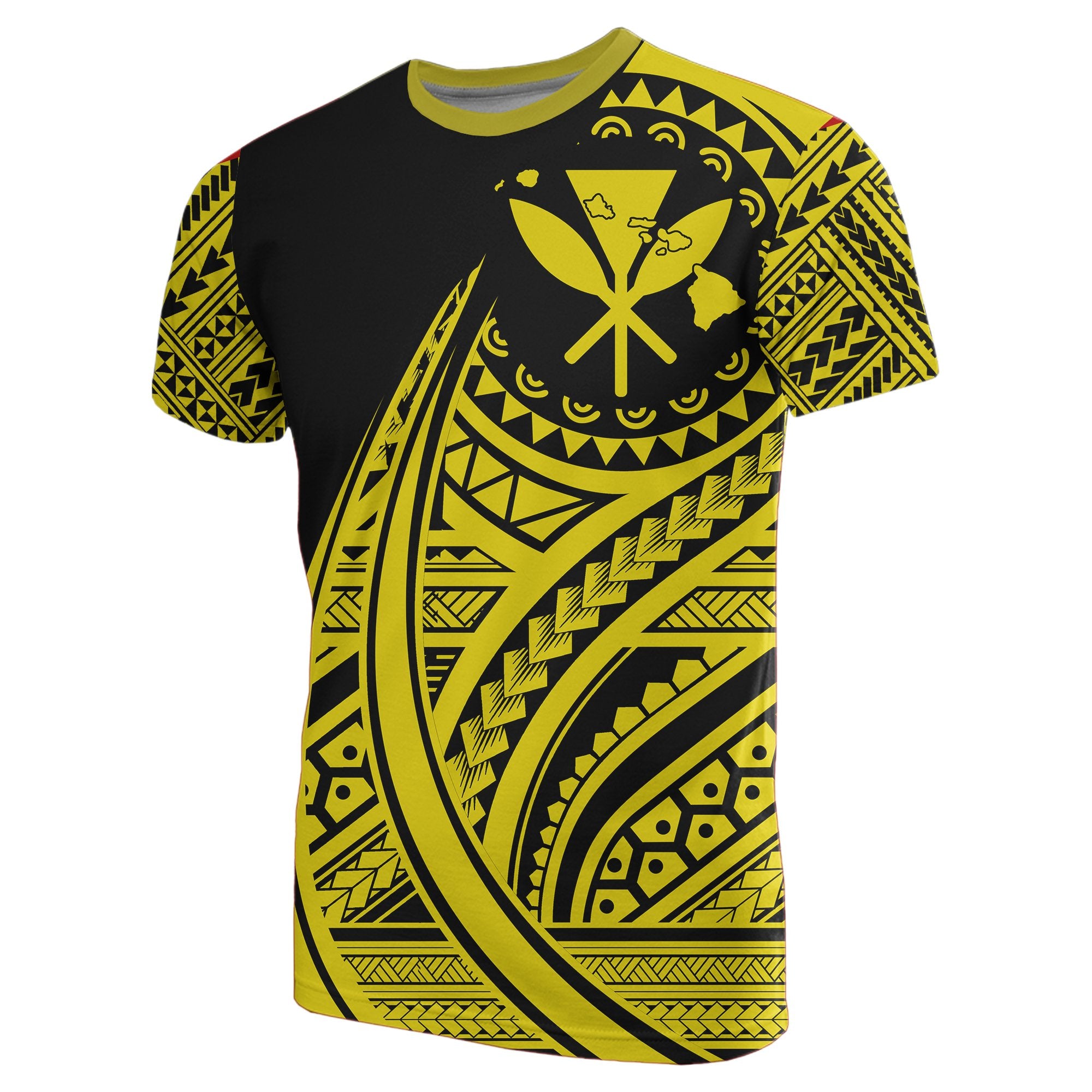 Hawaii Hoodie Kanaka Polynesian Tatoo Style Unisex Yellow - Polynesian Pride