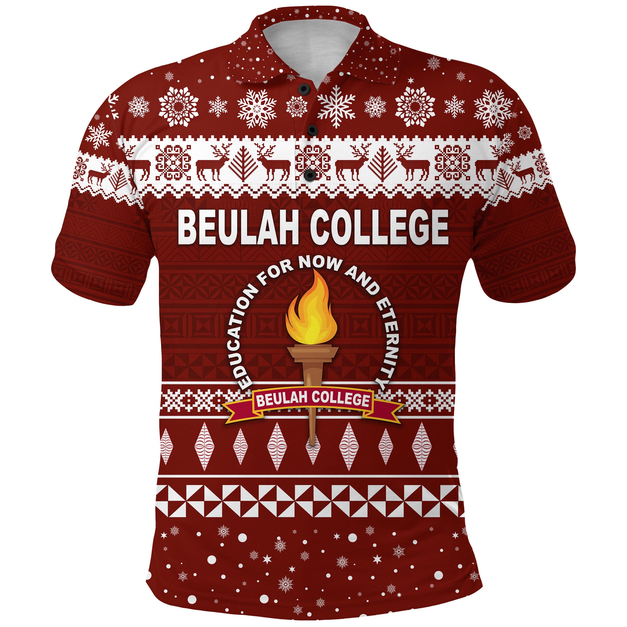 Tonga Beulah College Christmas Polo Shirt Simple Style LT8 - Polynesian Pride