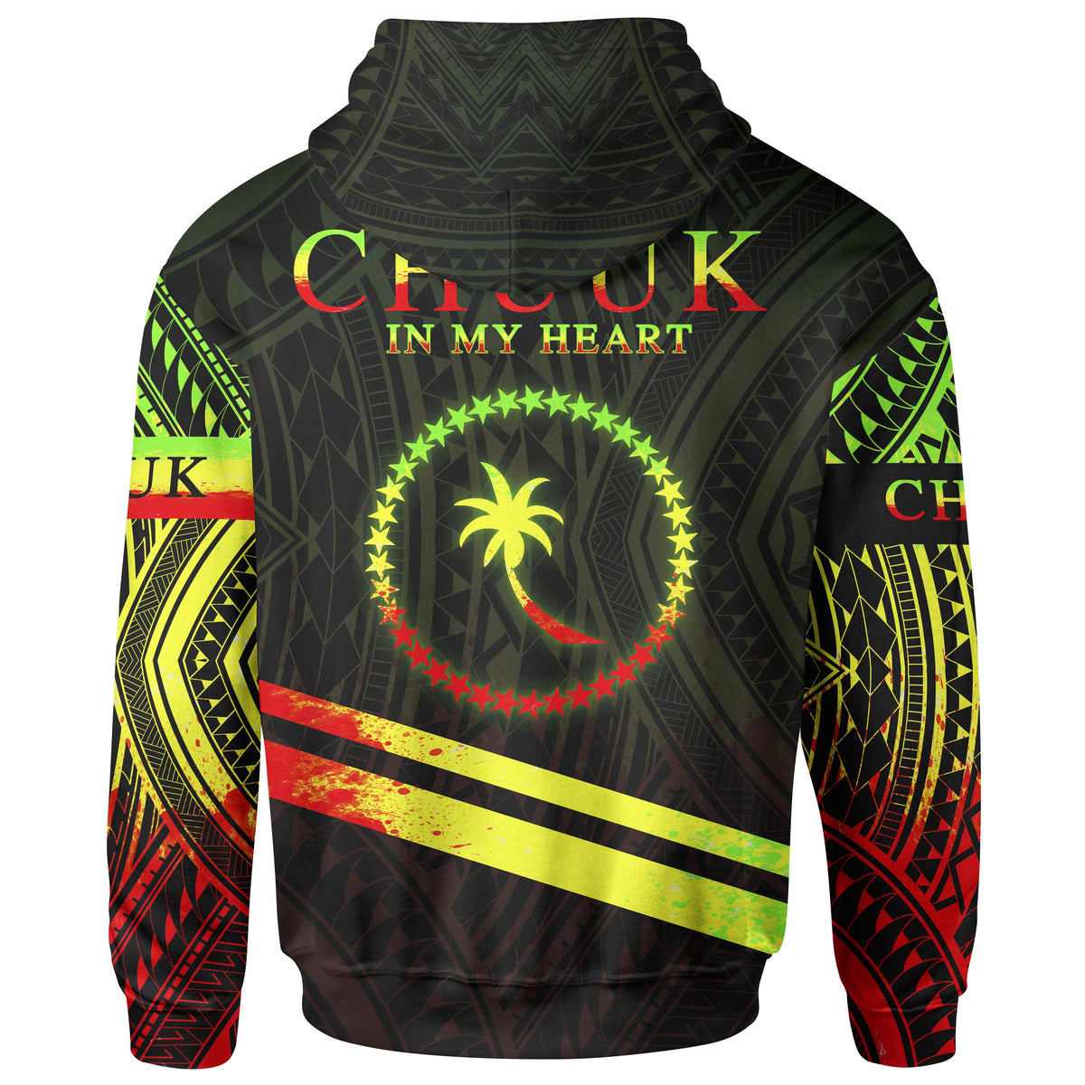 Chuuk State Zip Hoodie In My Heart Style Reggae Polynesian Patterns - Polynesian Pride