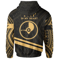 Yap State Zip Hoodie In My Heart Style Gold Polynesian Patterns - Polynesian Pride