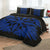 Hawaiian Royal Pattern Quilt Bed Set - Black And Blue - A3 Style - Polynesian Pride