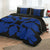 Hawaiian Royal Pattern Quilt Bed Set - Black And Blue - C1 Style - AH - Polynesian Pride