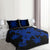 Hawaiian Royal Pattern Quilt Bed Set - Black And Blue - L2 Style - AH - Polynesian Pride