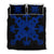 Hawaiian Royal Pattern Quilt Bed Set - Black And Blue - L2 Style - AH Blue - Polynesian Pride