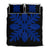 Hawaiian Royal Pattern Quilt Bed Set - Black And Blue - D1 Style - AH Blue - Polynesian Pride