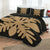 Hawaiian Royal Pattern Quilt Bed Set - Black And Gold - D1 Style - AH - Polynesian Pride