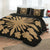 Hawaiian Royal Pattern Quilt Bed Set - Black And Gold - G2 Style - AH - Polynesian Pride