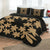 Hawaiian Royal Pattern Quilt Bed Set - Black And Gold - L3 Style - AH - Polynesian Pride