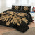 Hawaiian Royal Pattern Quilt Bed Set - Black And Gold - H2 Style - AH - Polynesian Pride