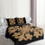 Hawaiian Royal Pattern Quilt Bed Set - Black And Gold - E1 Style - AH - Polynesian Pride