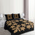 Hawaiian Royal Pattern Quilt Bed Set - Black And Gold - L3 Style - AH - Polynesian Pride