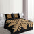 Hawaiian Royal Pattern Quilt Bed Set - Black And Gold - D1 Style - AH - Polynesian Pride