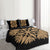 Hawaiian Royal Pattern Quilt Bed Set - Black And Gold - A3 Style - Polynesian Pride