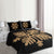 Hawaiian Royal Pattern Quilt Bed Set - Black And Gold - H2 Style - AH - Polynesian Pride