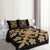 Hawaiian Royal Pattern Quilt Bed Set - Black And Gold - C2 Style - AH - Polynesian Pride