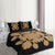 Hawaiian Royal Pattern Quilt Bed Set - Black And Gold - D2 Style - AH - Polynesian Pride