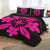 Hawaiian Royal Pattern Quilt Bed Set - Black And Pink - L1 Style - AH - Polynesian Pride