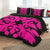 Hawaiian Royal Pattern Quilt Bed Set - Black And Pink - I2 Style - AH - Polynesian Pride