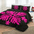 Hawaiian Royal Pattern Quilt Bed Set - Black And Pink - H2 Style - AH - Polynesian Pride