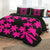 Hawaiian Royal Pattern Quilt Bed Set - Black And Pink - L3 Style - AH - Polynesian Pride