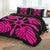 Hawaiian Royal Pattern Quilt Bed Set - Black And Pink - I3 Style - AH - Polynesian Pride