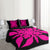 Hawaiian Royal Pattern Quilt Bed Set - Black And Pink - G1 Style - AH - Polynesian Pride