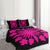 Hawaiian Royal Pattern Quilt Bed Set - Black And Pink - G2 Style - AH - Polynesian Pride