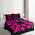 Hawaiian Royal Pattern Quilt Bed Set - Black And Pink - L3 Style - AH - Polynesian Pride